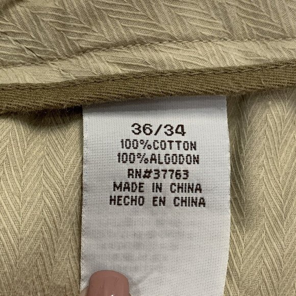 Perry Ellis Cottons Men's Chino Flat Front Pants 36x34* Beige - Picture 10 of 11